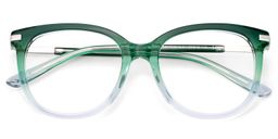 Mailyn Round Green Clear Glasses2