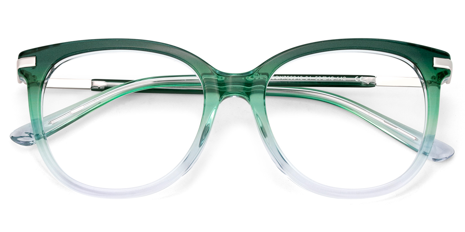 Round Green Gradient Crystal Glasses2