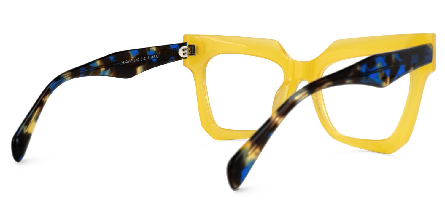 Square Salaam Yellow Glasses deals -Zeelool Glasses2