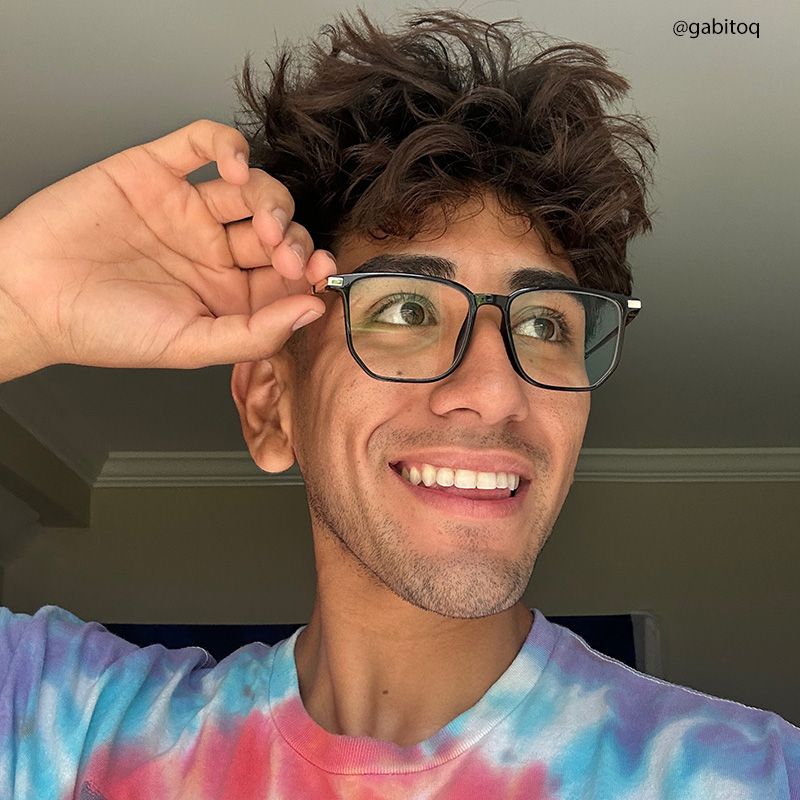 Fezell Square Black Eyeglasses and Thin Wide Frames8