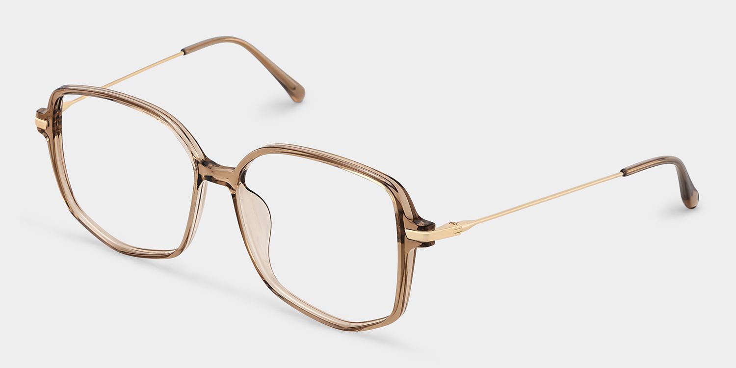 Payton Geometric Beige Frame Glasses | ZEELOOL Canada2