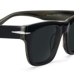 Renzo Rectangle Black Frame Polarized Sunglasses4