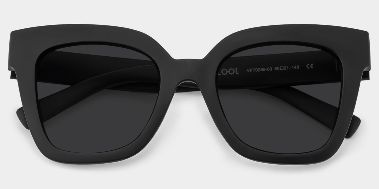 Malcolm Black Sunglasses with Square Frames | ZEELOOL Canada1