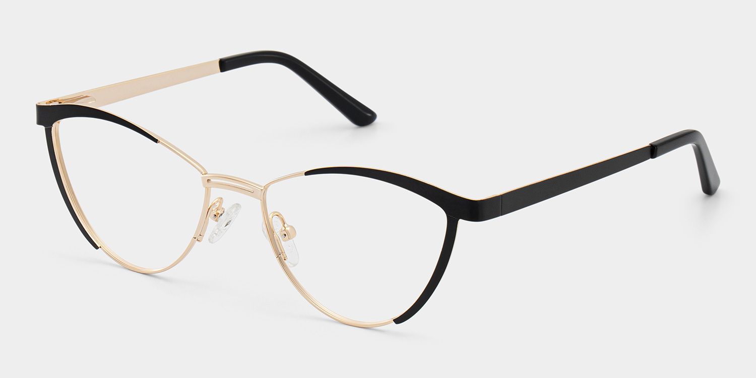 Sydney Cat Eye Metal  Black Frame Glasses | ZEELOOL Canada2