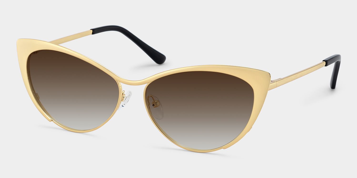 Ellen Gold Frame Sunglasses with Cat Eye Style | ZEELOOL CA2