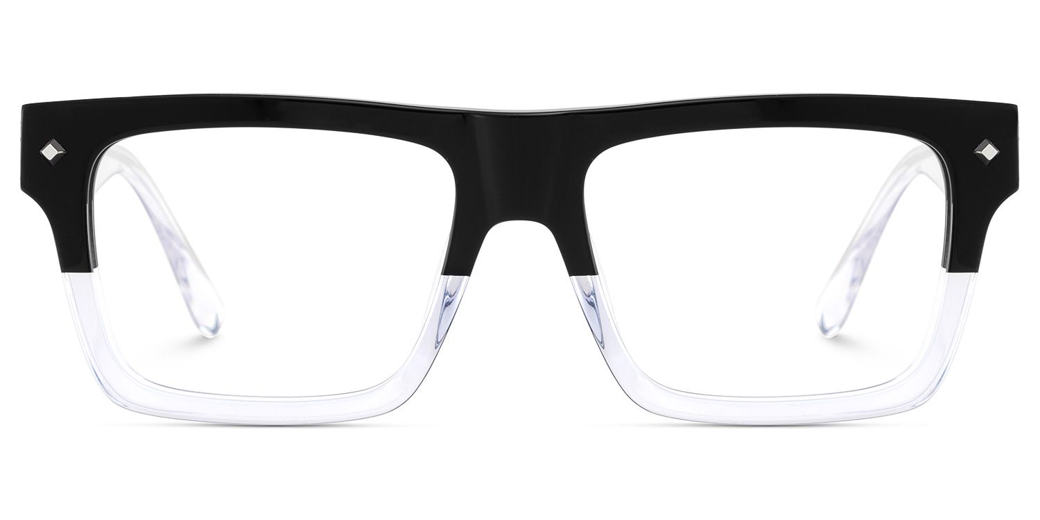 Trent Eyeglasses in Rectangle Black Clear Frame | ZEELOOL Canada1