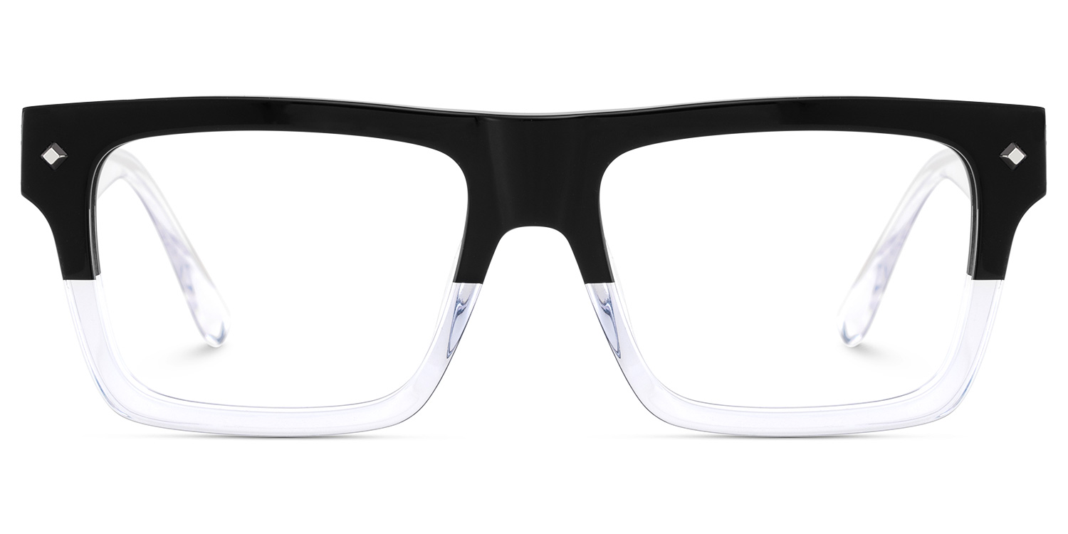 Trent Eyeglasses in Rectangle Black Clear Frame | ZEELOOL Canada1