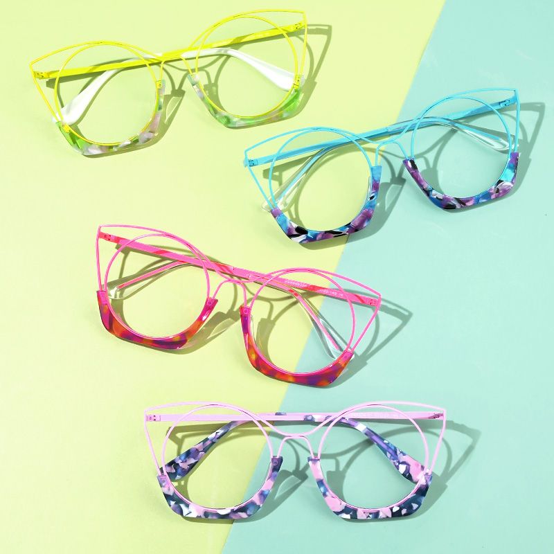Designer Barbara Lime Green Cat Eye Glasses | ZEELOOL Canada5