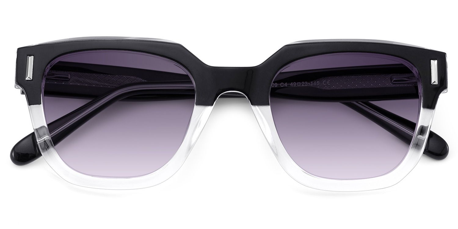 Nia Black Clear Square Sunglasses Online | ZEELOOL Canada1