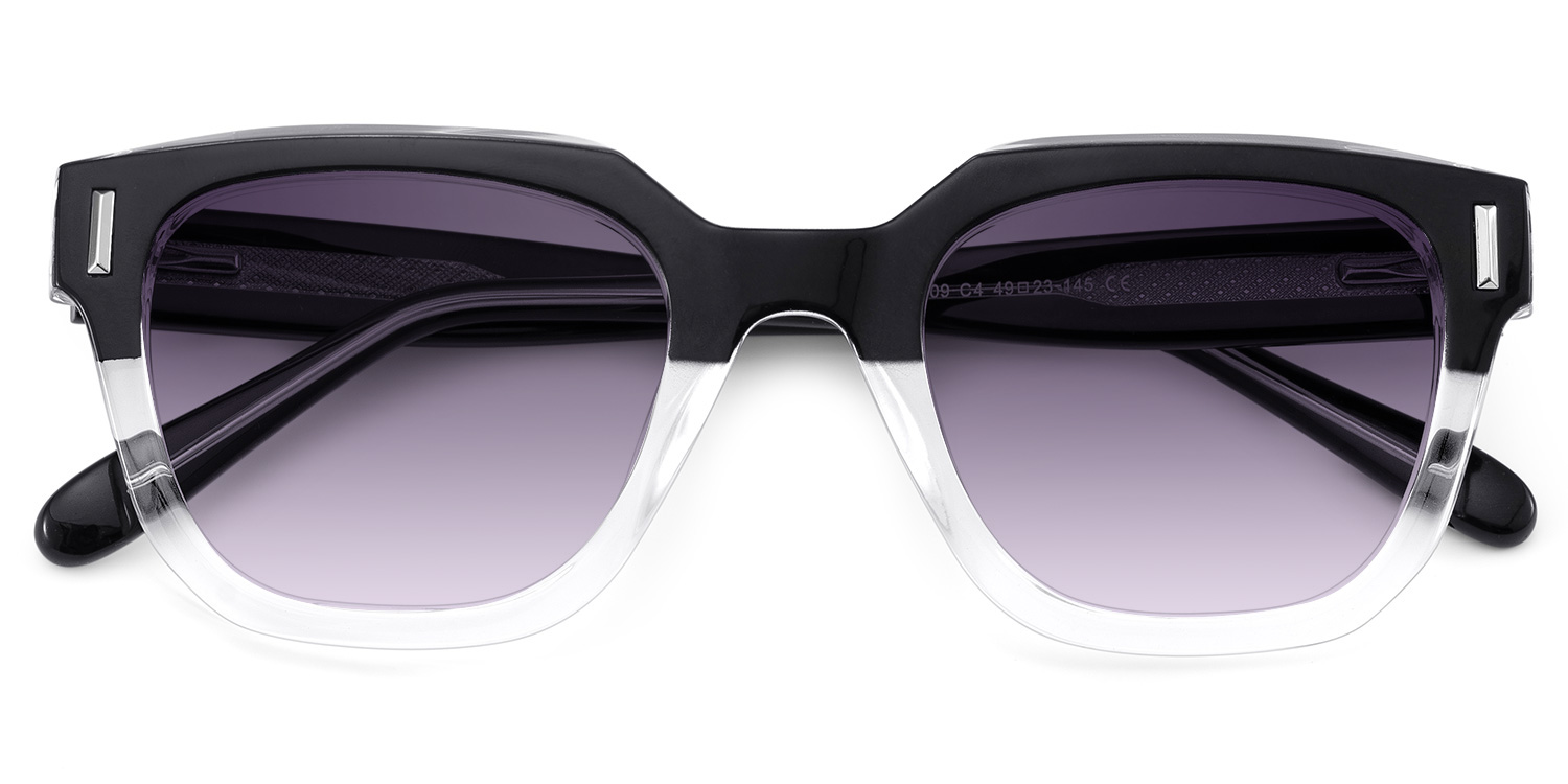 Nia Square Black Crystal Sunglasses1