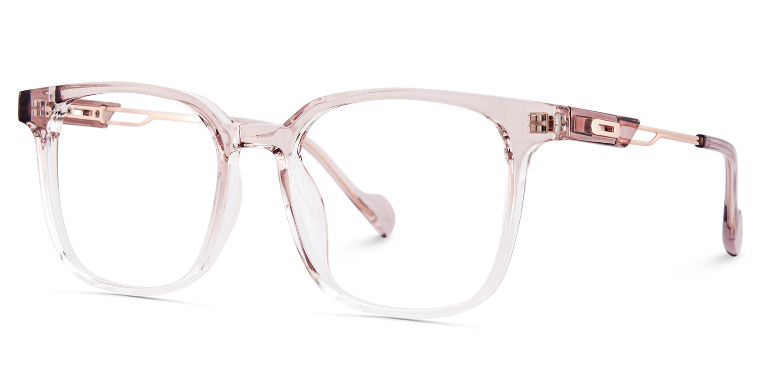 Chloe Square Pink Crystal Glasses3