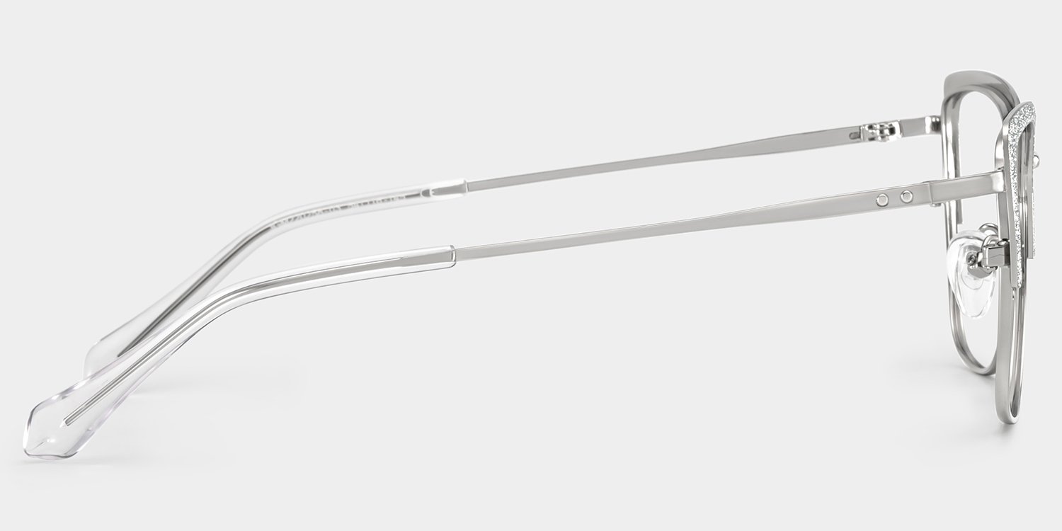 Javier silver rectangle glasses Online | ZEELOOL3