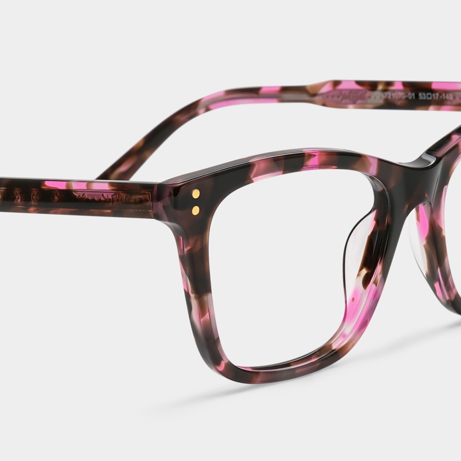 Tyler Pink Tortoise Square Eyeglass Frames with Flowers | ZEELOOL5