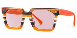 Laguer Rectangle Orange Sunglasses2