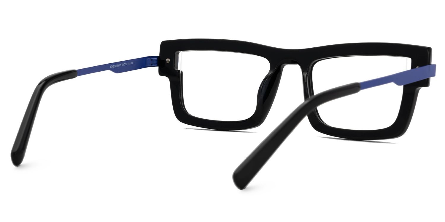 Yahia Black Rectangle Glasses for Men | ZEELOOL Canada4