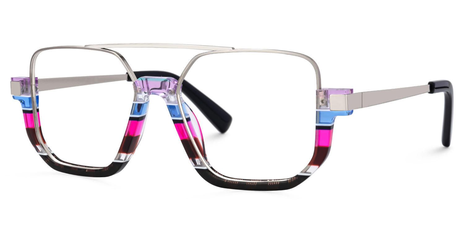Multicolor Strip Aviator Spectacles Frames - Oromiya on Sale | ZEELOOL Canada2