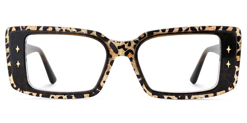 Gleam Rectangle Leopard Glasses
