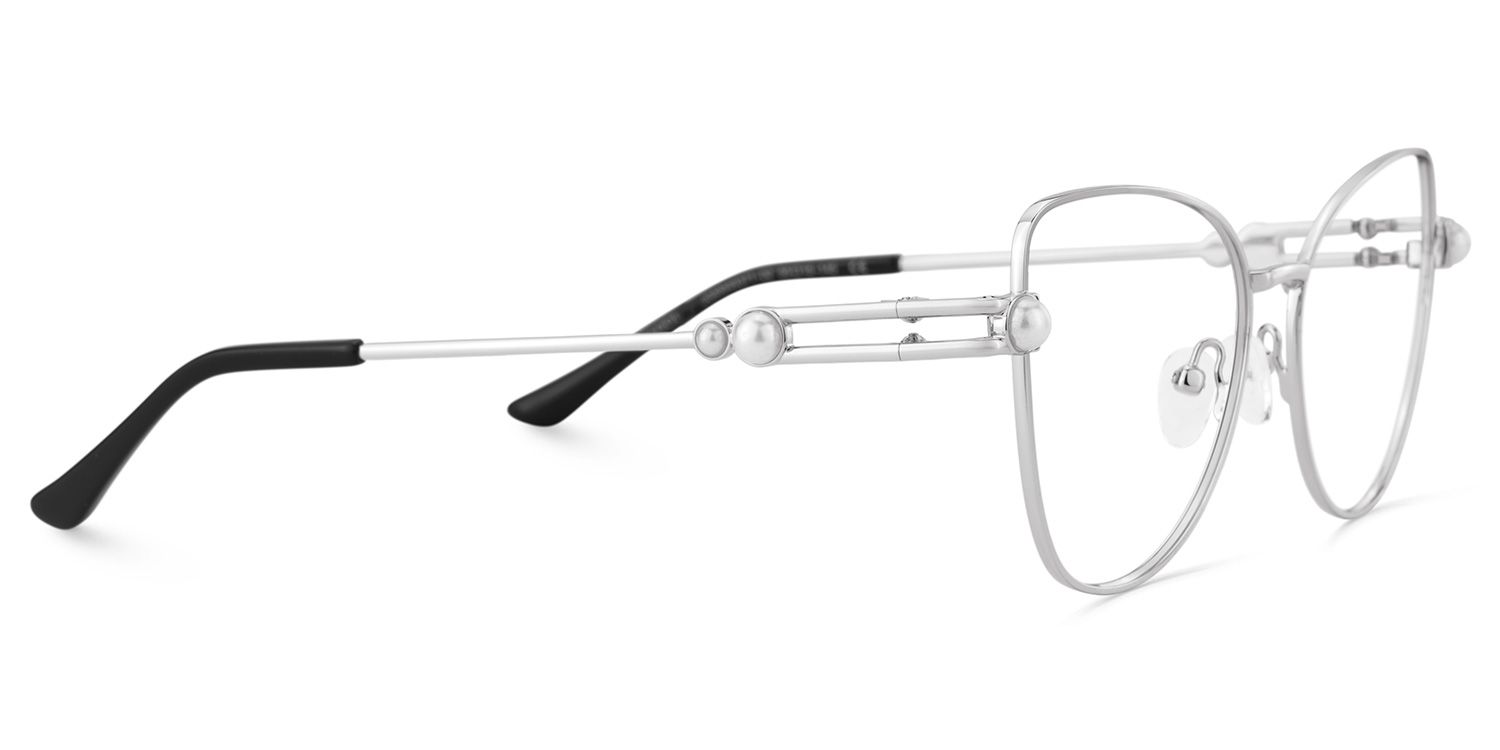 Gaga Eyeglasses in Cat Eye Sliver Frame | ZEELOOL Canada5