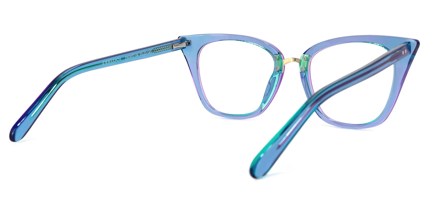 Martha Cat Eye Light-Blue Glasses | ZEELOOL Canada4