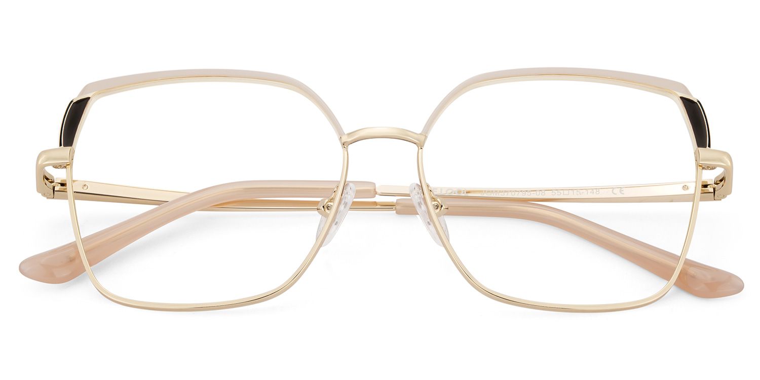 Shayla Metal Square Pink Brown Frame Glasses | ZEELOOL Canada2