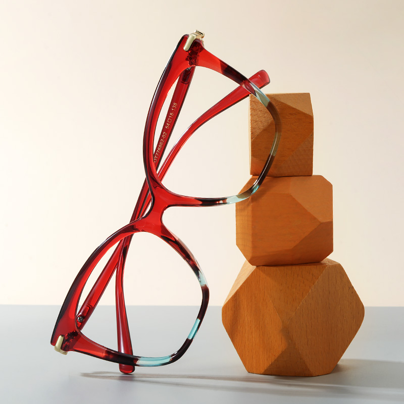 Lamar Butterfly Red Eyeglasses and Two-Tone Frames0