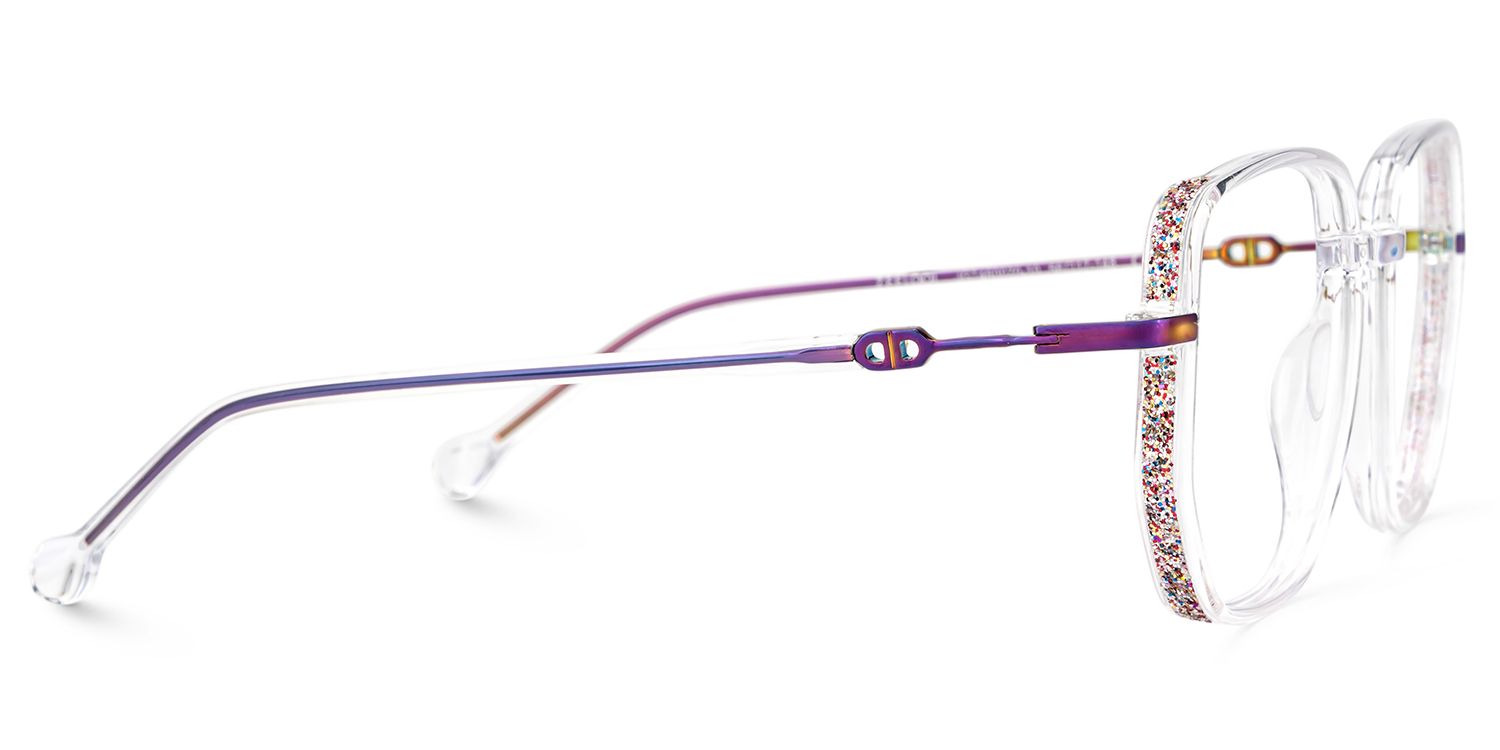 Joana Clear Glasses in Geometric Wide Frame Design | ZEELOOL Canada4