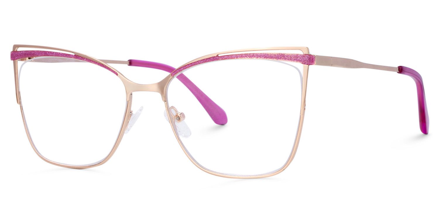 Darian Trendy Butterfly Frame Glasses in Semi-rimless | ZEELOOL Canada2