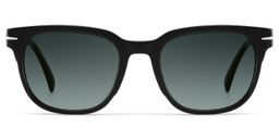 Rocco Rectangle Black Frame Polarized Sunglasses0