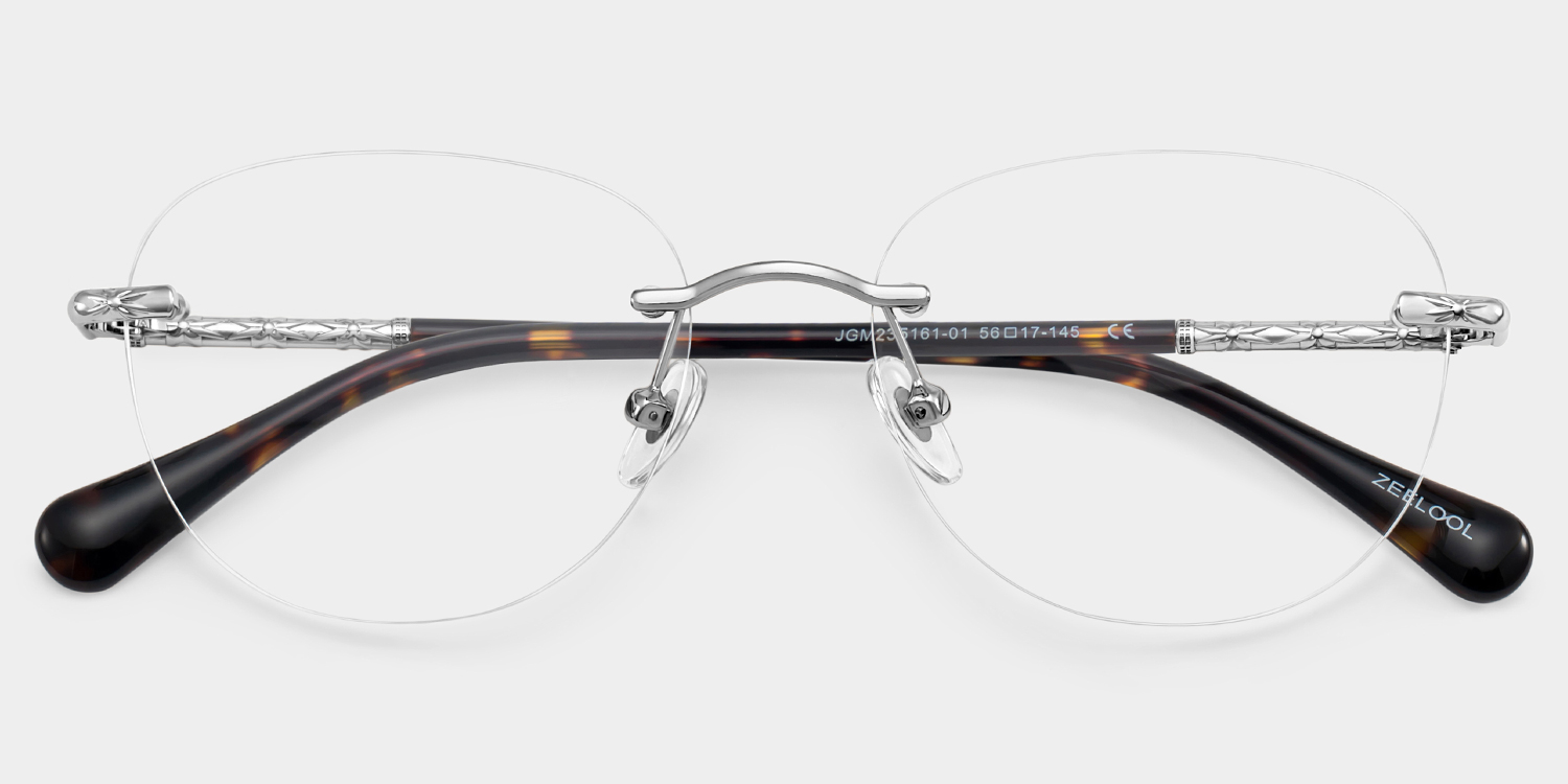 Jennifer Silver Frame Glasses with Round Frame Online | ZEELOOL1