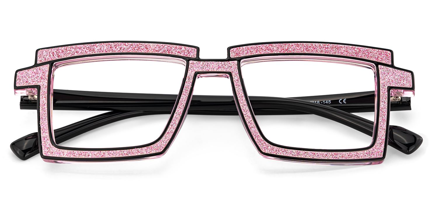 Zephyr Rectangle Pink Glasses2