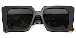Reeve Rectangle Black Polarized Sunglasses1