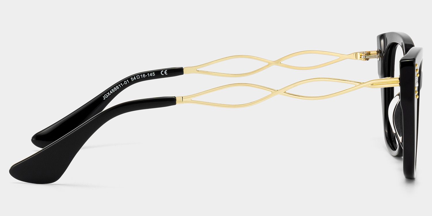 Alma Butterfly Black Glitter Eyeglasses | ZEELOOL4