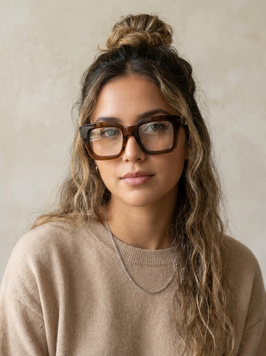 Trinity Square Tawny Frame Glasses | ZEELOOL5