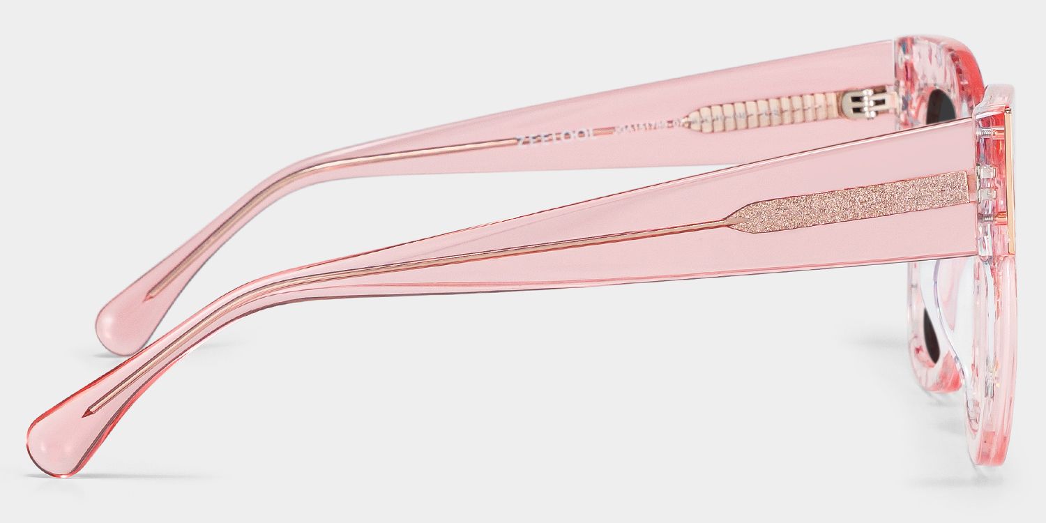 Minfia Square Sunglasses with Acetate Pink Frames | ZEELOOL CA4
