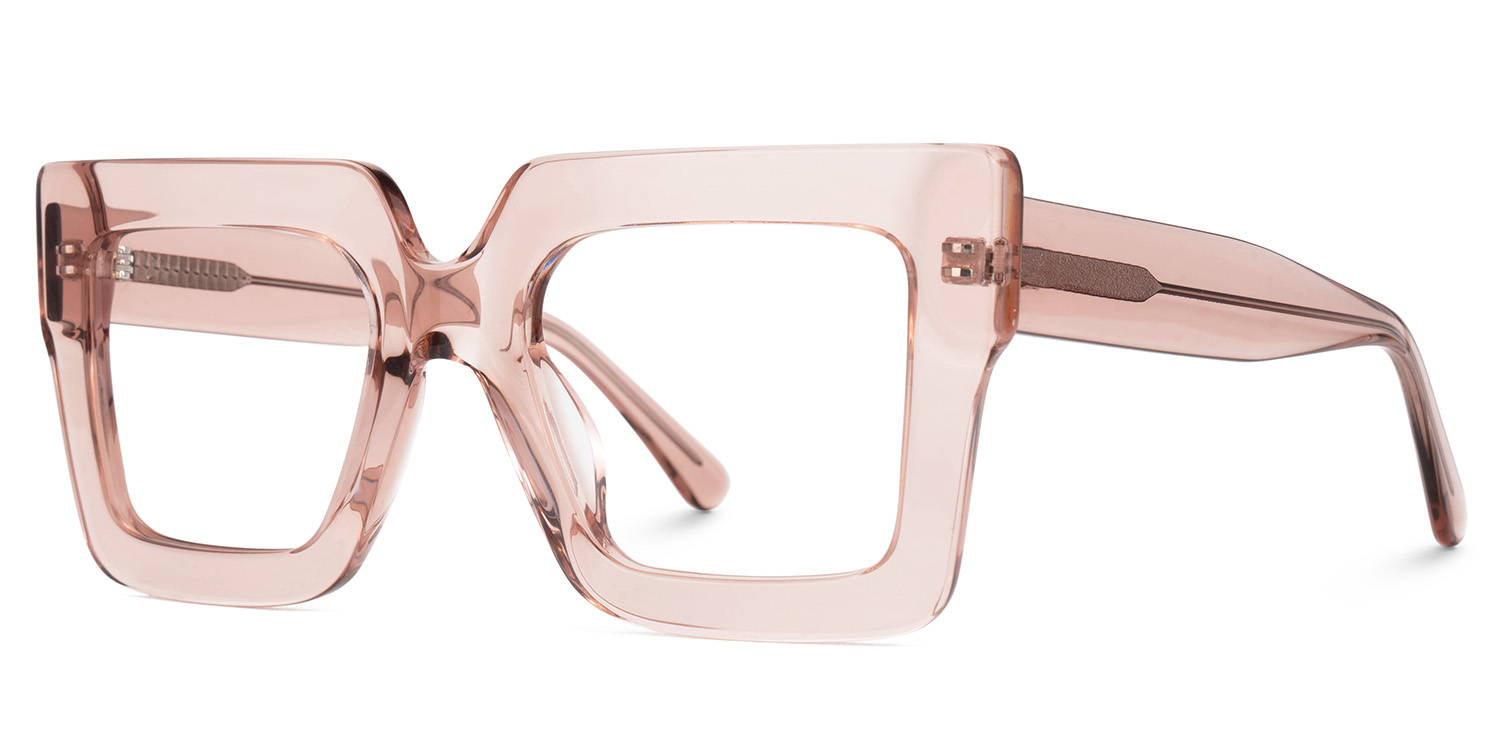 Brandon Champagne Eyeglasses and Square Wide Frames2