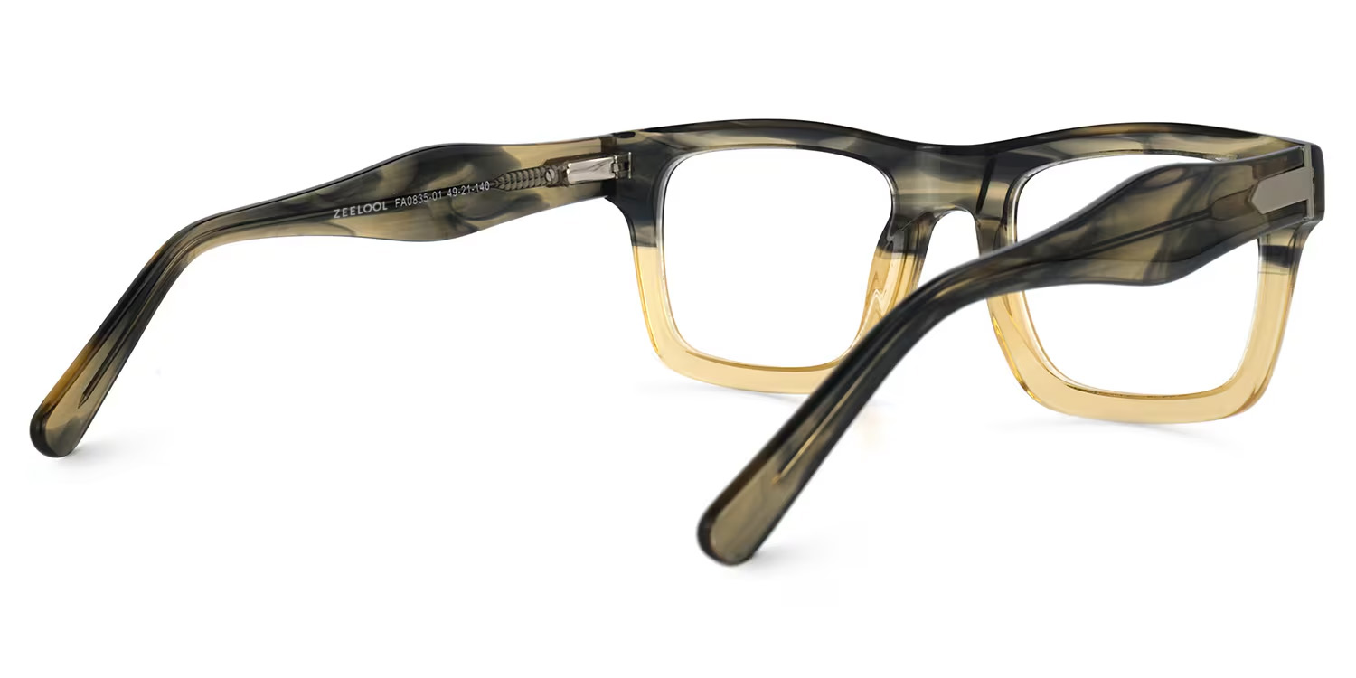 Riley Rectangle Cameo-Green Glasses3