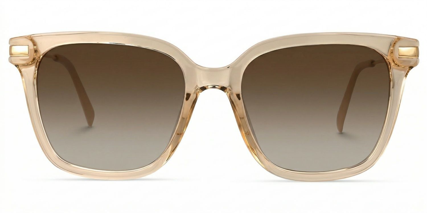 Jacqui Square Beige Eyeglasses and Clear Frame0