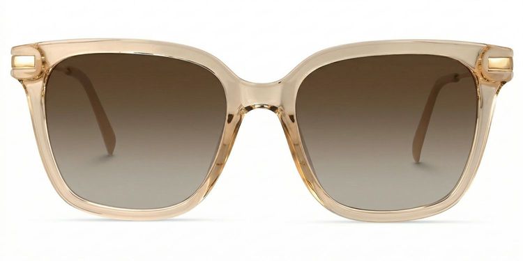 Jacqui Beige Rectangle Sunglasses