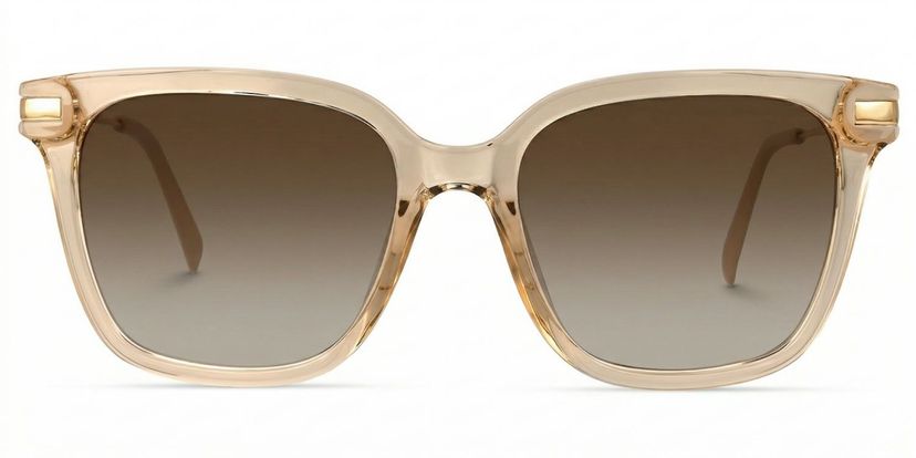 Jacqui Beige Rectangle Sunglasses
