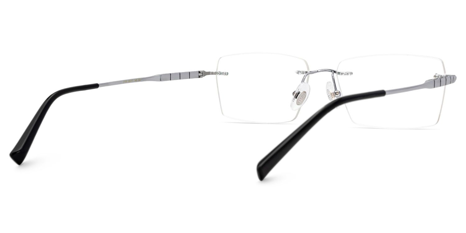Dinny Rectangle Silver Frame Glasses | ZEELOOL Canada3