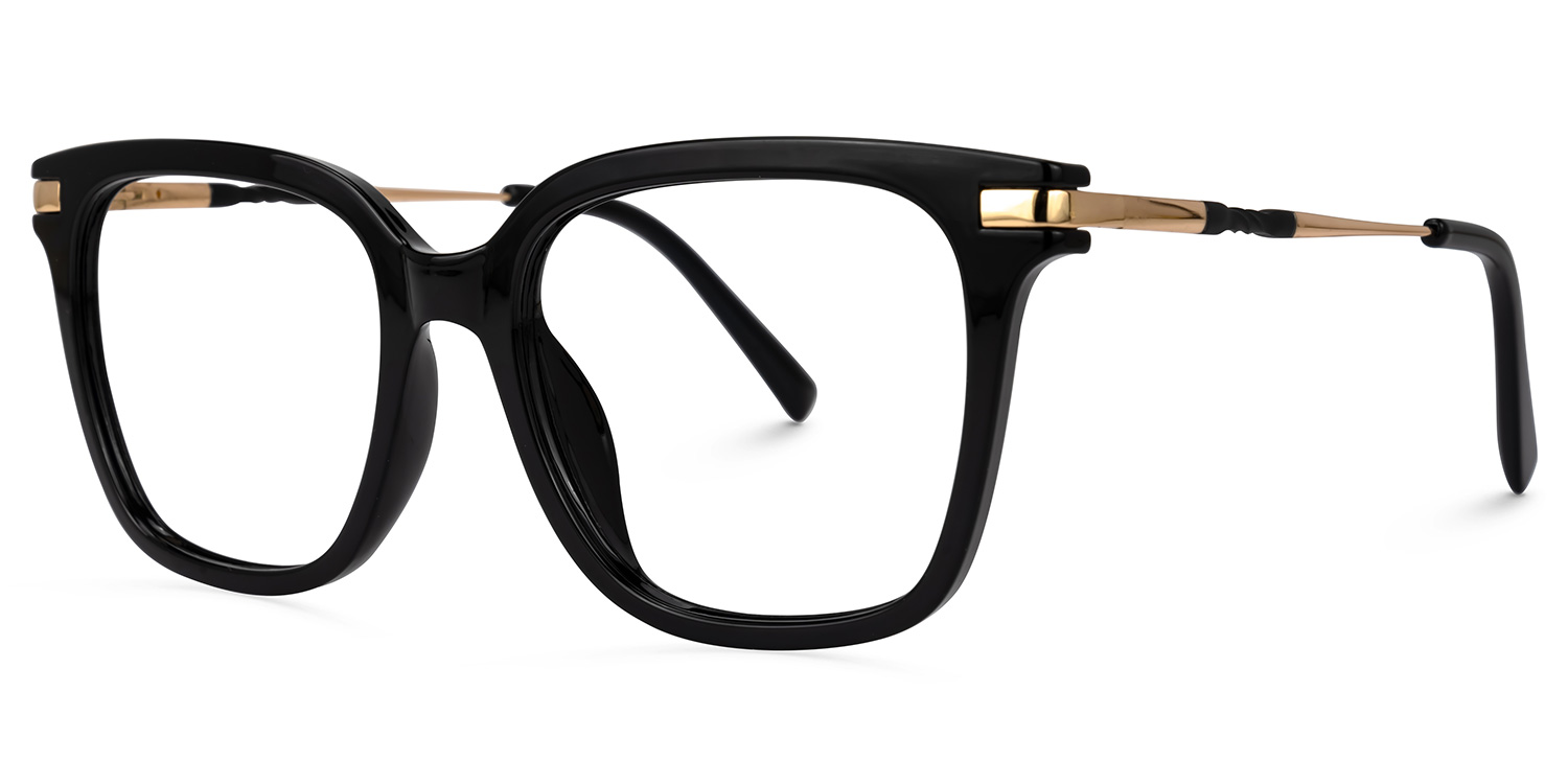 Jacqui Square Black Glasses1