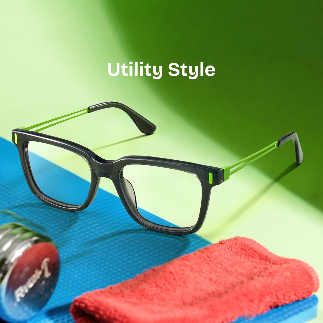 Axel Gray Frame Glasses with Rectangle Frame Online | ZEELOOL Canada1