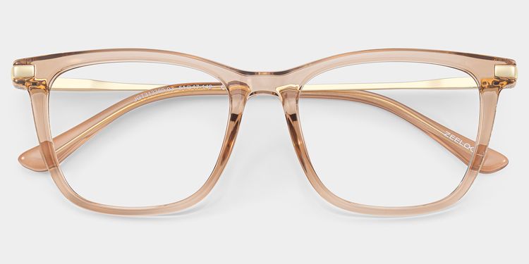 Selena Rectangle Beige Glasses