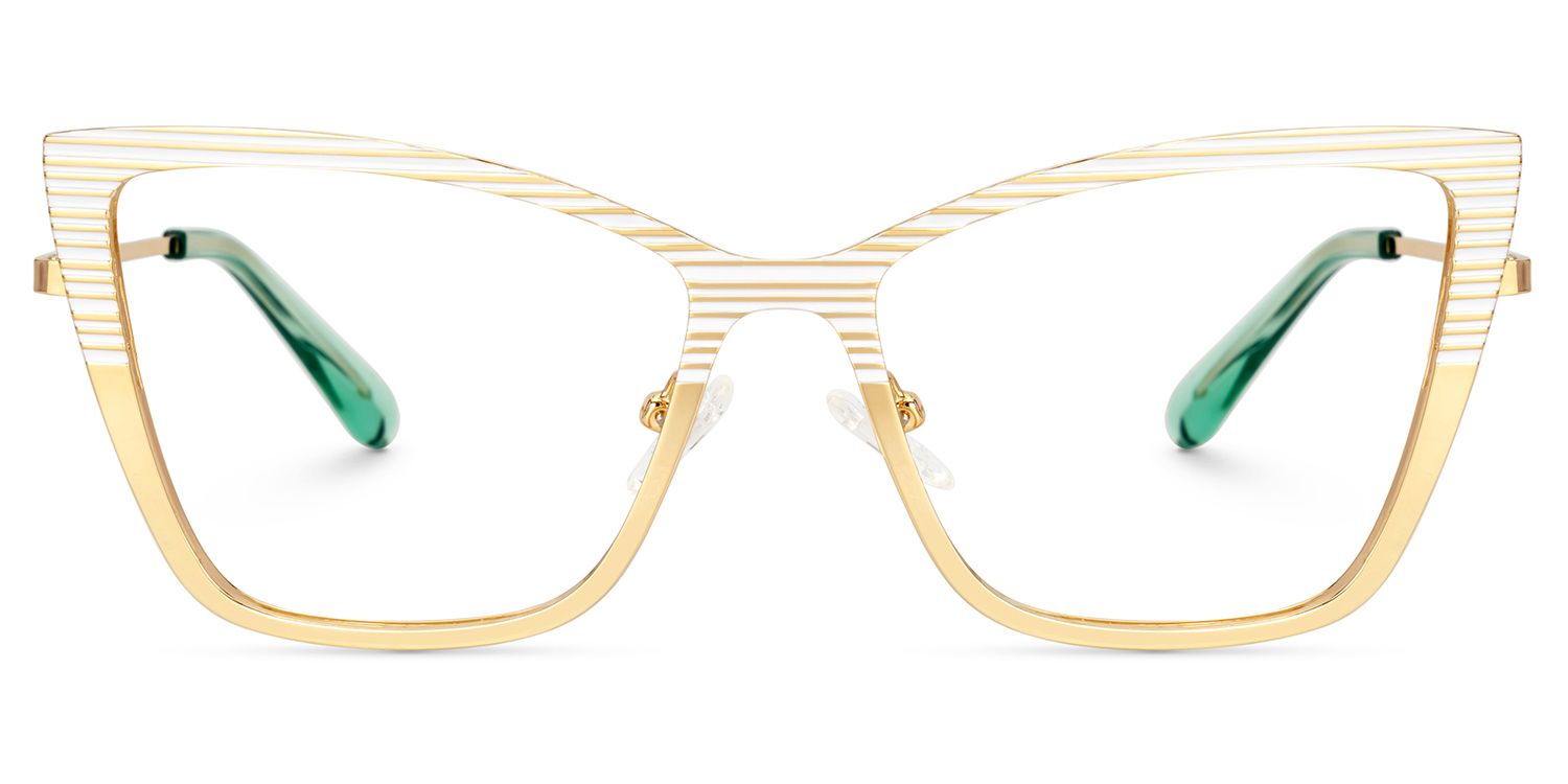 White-Brown Butterfly Frame Glasses - Jisel on Sale | ZEELOOL Canada0