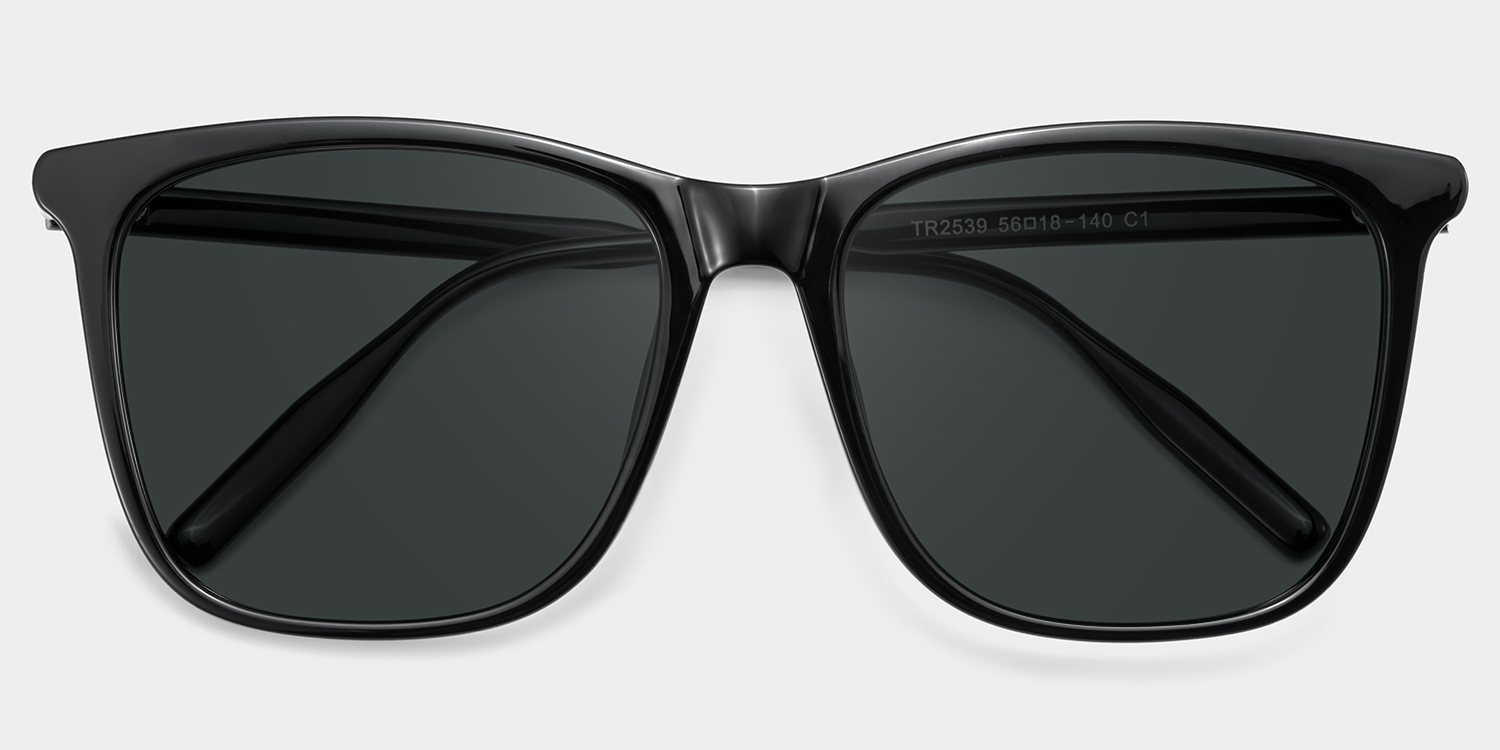 Malika Black Frame Polarized Sunglasses with square Style Online | ZEELOOL Canada2