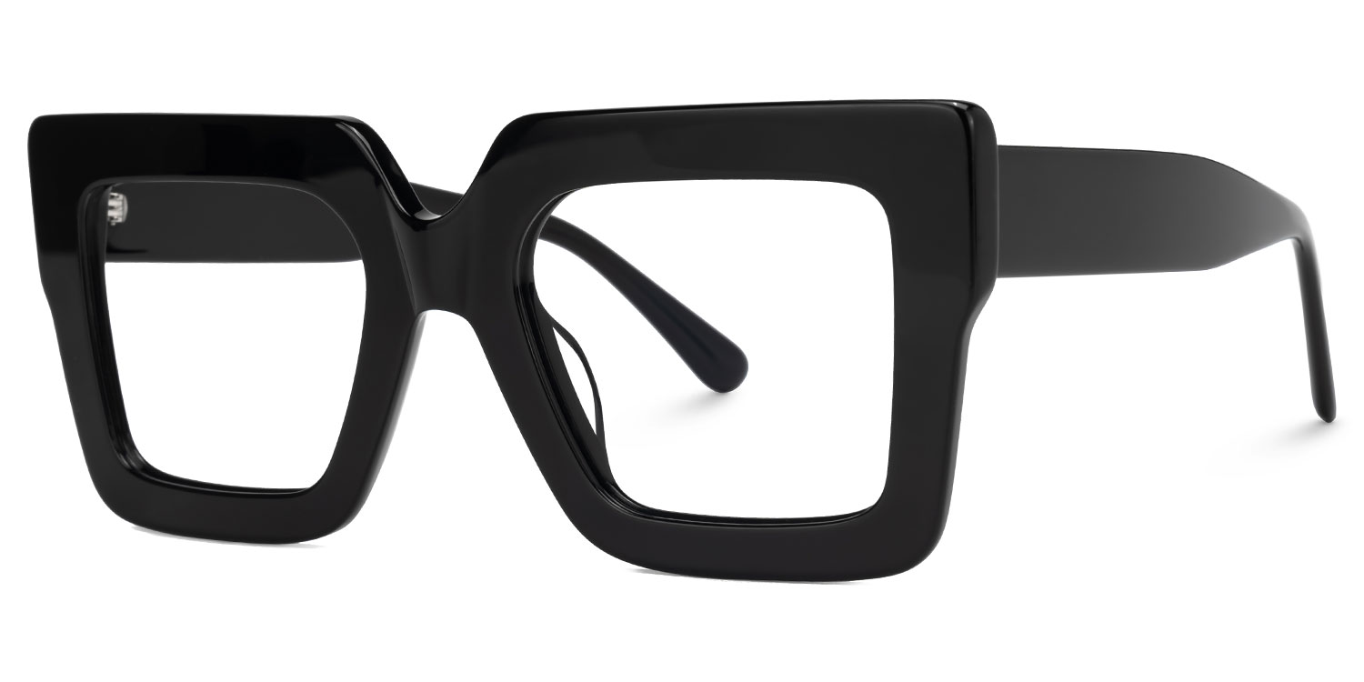 Brandon Square Black Frames and Prescription Glasses1