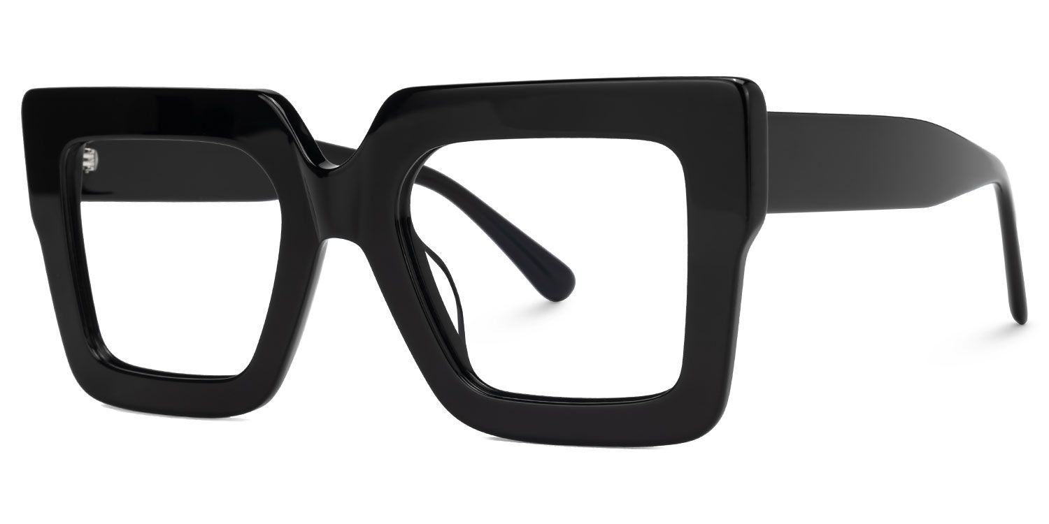 Brandon Square Black Glasses1