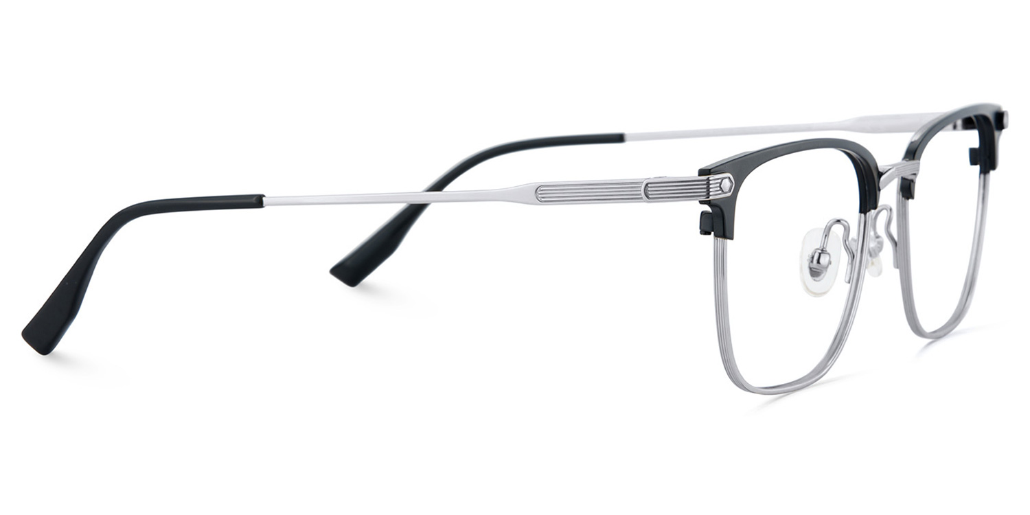 Men's Titanium Eyeglass Frames with Browline Shape4
