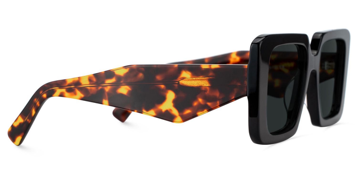 Reeve Rectangle Black Polarized Sunglasses3