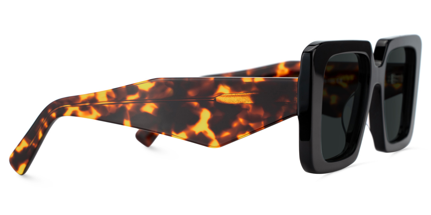 Reeve Rectangle Black Polarized Sunglasses3